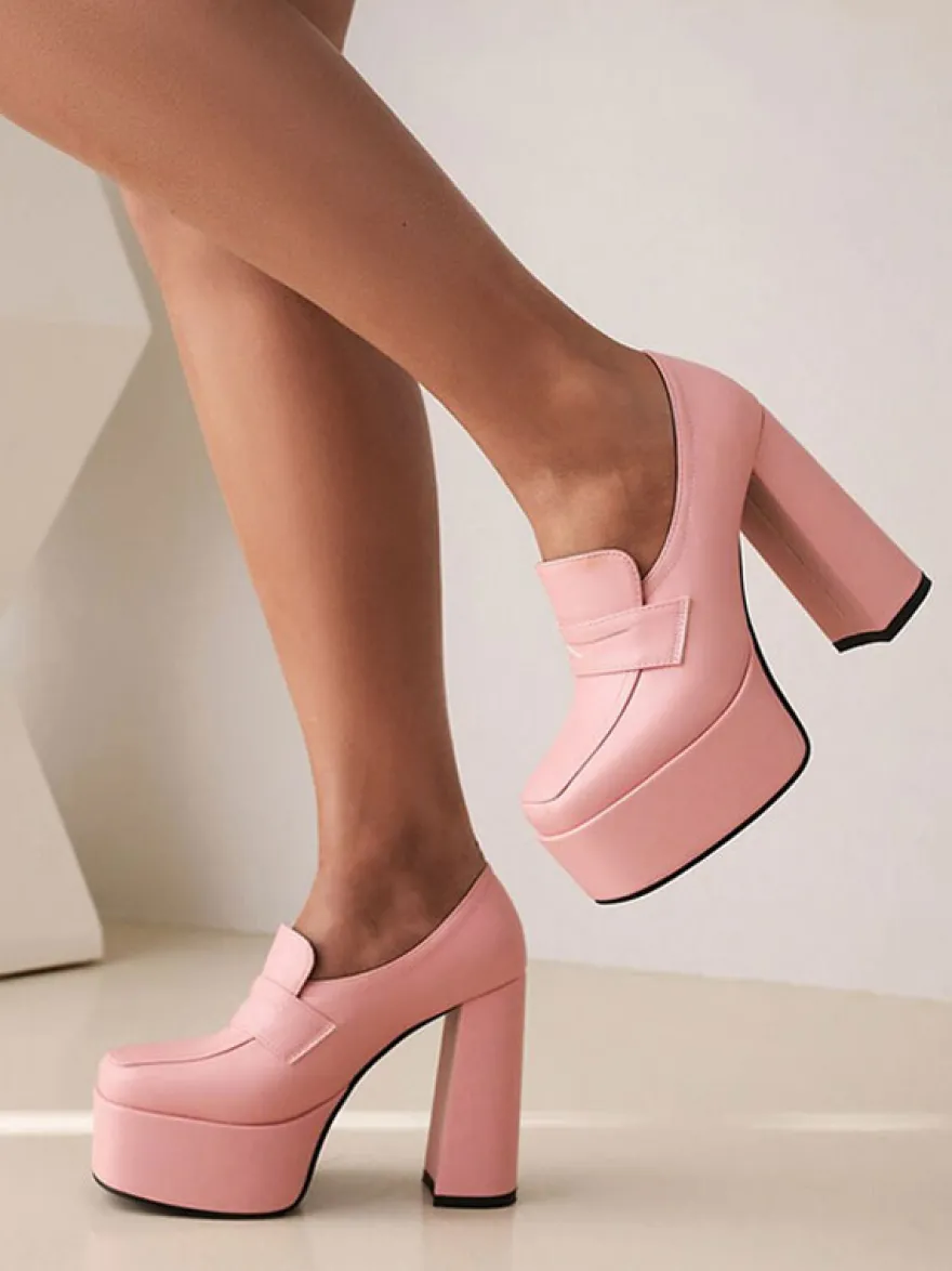 Chaussures à Talons avec Plateforme Femme avec Bout Carré