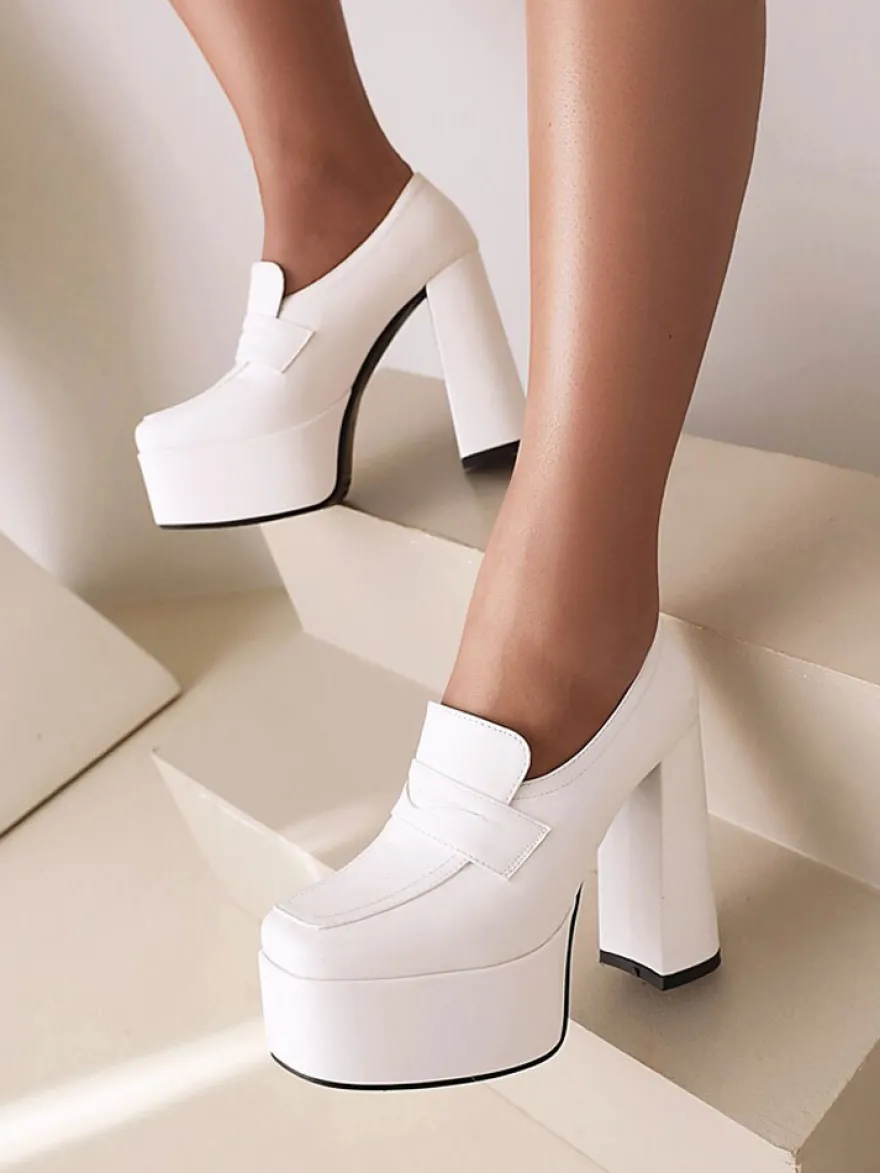 Chaussures à Talons avec Plateforme Femme avec Bout Carré
