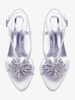 Chaussures à talons hauts pour invitée de mariage sandales de mariée à bout ouvert ornées de strass