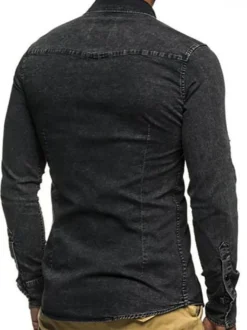 Chemise Décontractée Homme Col Rabattu Chic Bleu Ciel Clair Chemises Homme