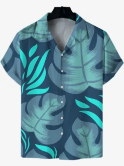 Chemise Décontractée Homme Imprimées Jaunes Vacances