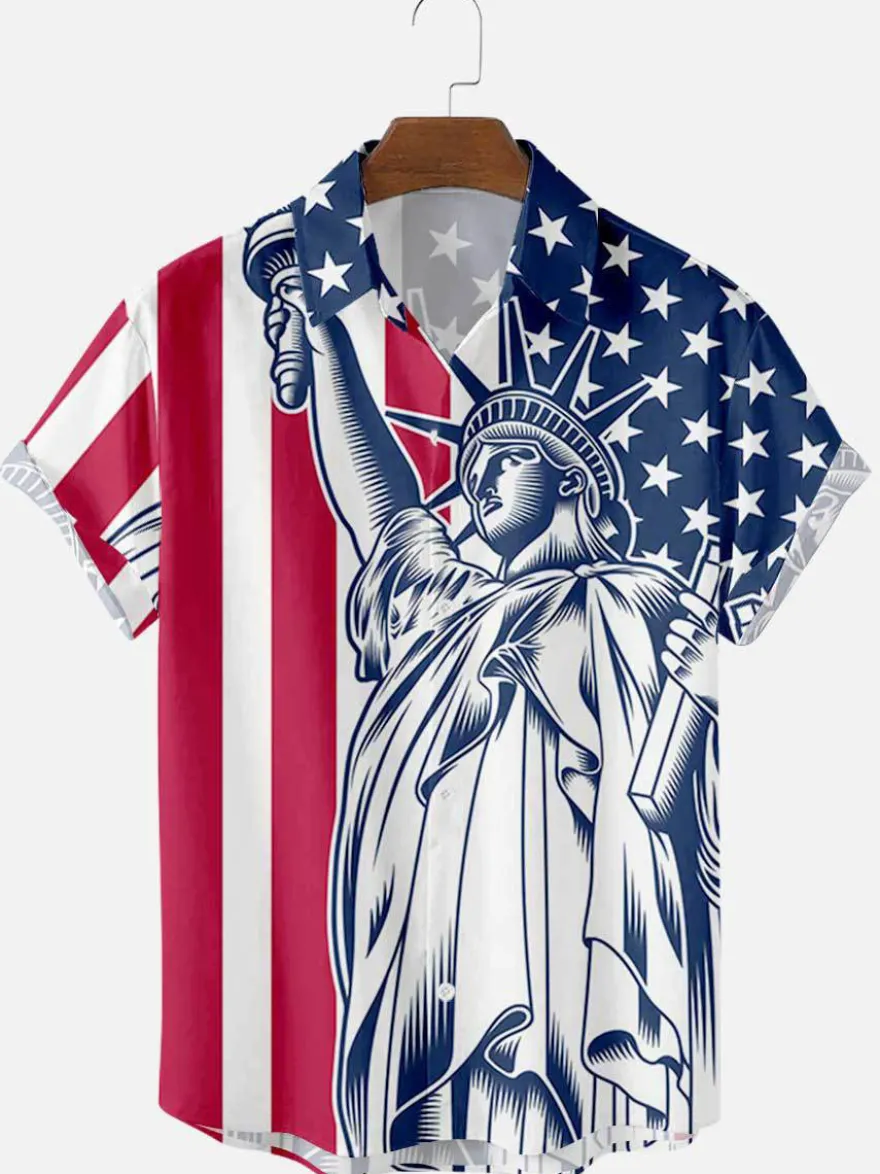 Chemise décontractée pour hommes col rabattu chemises pour hommes nues imprimées à revers décontractés