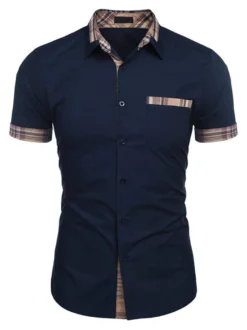 Chemise décontractée pour homme Col rabattu Casual Bloc de couleur amovible Hunter Green Chemises pour hommes