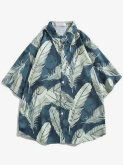 Chemise décontractée Vacances homme Chic imprimé chemises noires