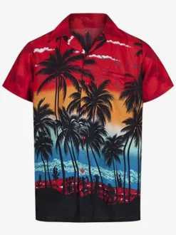 Chemise décontractée Vacances confortable imprimée bleue pour hommes