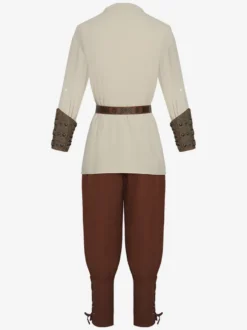Chemise De Pirate Médiévale Pantalon À Bretelles À La Cheville Halloween Rétro Scène De Cosplay