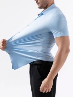 Chemise élastique anti-rides pour homme chemise à manches courtes pour homme