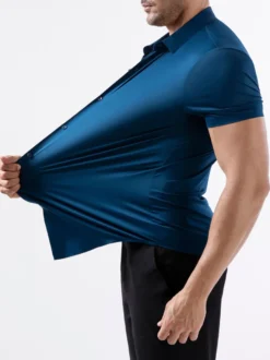 Chemise élastique anti-rides pour homme chemise à manches courtes pour homme