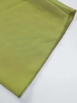 Chemise pour femme verte en polyester col en V plissée décontractée à lacets manches longues