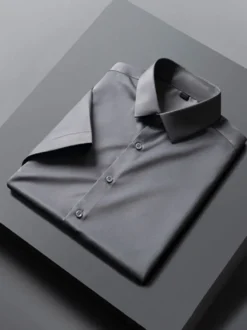 Chemises Habillées Chemises Homme Chemise Habillée Pour Homme Classique Manches Courtes Mariage Noir Bleu