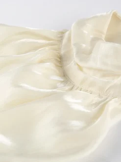 Chemisier dos nu froncé sans manches à col halter pour femme 2026