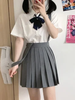 Chemisier Lolita blanc JK chemise Lolita blanche à manches courtes