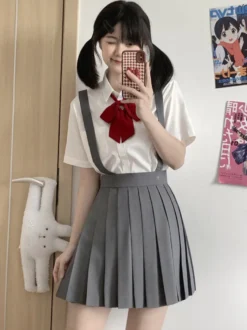Chemisier Lolita blanc JK chemise Lolita blanche à manches courtes