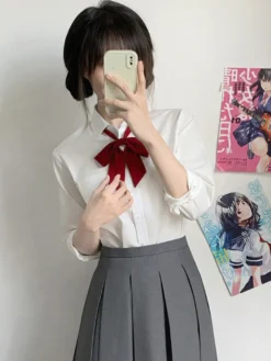 Chemisier Lolita classique JK à manches longues chemise Lolita blanche