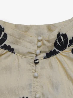 Chemisier vintage à imprimé floral pour femme col montant manches longues amples et décontractées