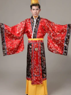 Chinois Costume Or En Rayonne De Toussaint En Brocart Robe Ensemble Déguisements Halloween