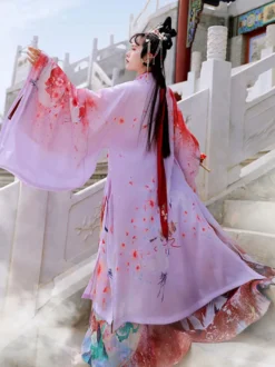 Chinois Style Op Robe 3 pièces Eric Blanc Manches longues Polyester robe tenue