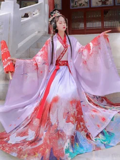 Chinois Style Op Robe 3 pièces Eric Blanc Manches longues Polyester robe tenue