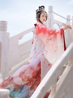 Chinois Style Op Robe 3 pièces Eric Blanc Manches longues Polyester robe tenue