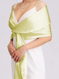 Châles argentés en satin pour mariage
