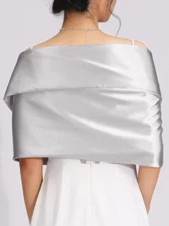 Châles argentés en satin pour mariage