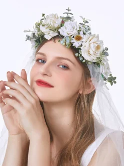 Coiffe de mariage en velours côtelé Accessoires pour cheveux de mariée