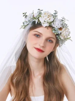 Coiffe de mariage en velours côtelé Accessoires pour cheveux de mariée