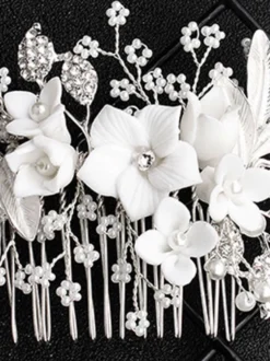 Coiffe de mariage peigne fleur métal accessoires de cheveux de mariée