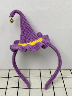 Coiffe d'Halloween crochetée à la main chapeau de sorcière pinces à cheveux cadeaux de fête amigurumi pour filles
