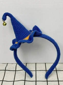 Coiffe d'Halloween crochetée à la main chapeau de sorcière pinces à cheveux cadeaux de fête amigurumi pour filles