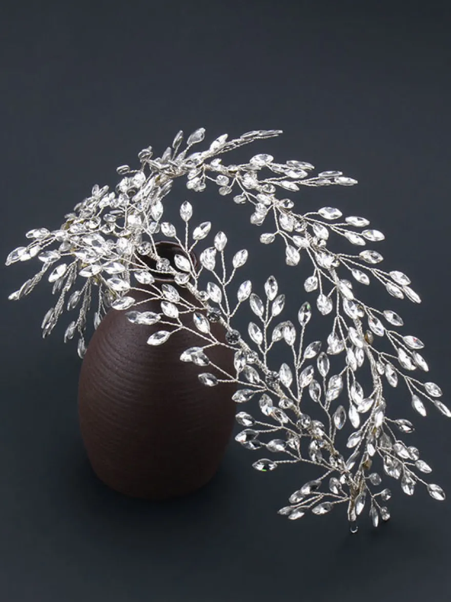 Coiffes Coiffures De Mariage Strass Accessoires De Cheveux En Métal Pour La Mariée