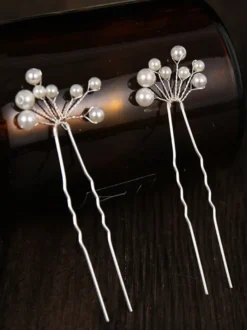 Coiffes de mariage Accessoires de cheveux de mariée en métal blanc