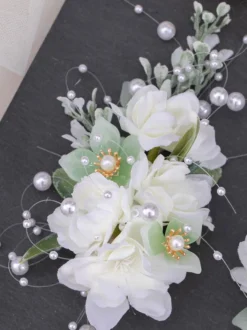 Coiffure Lolita Style Chinois Fleurs Beige Chaînes Perles Accessoire Métal Divers