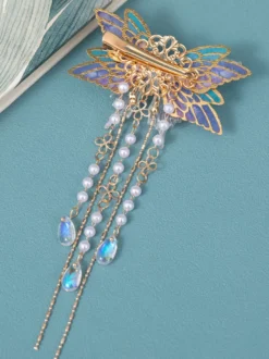 Coiffure Lolita Style Chinois Lilas Papillon Perles Chaînes Accessoire Métal Divers