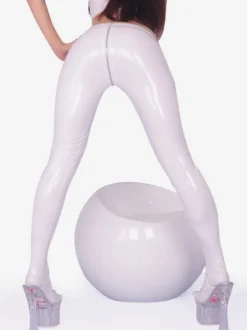 Collants pour femmes adultes en latex bleu ammoniac