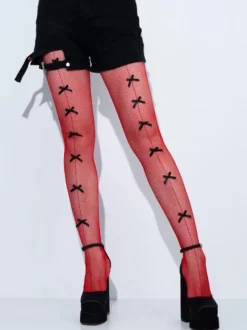 Collants Pour Femmes Bas Rose À Nœuds Sexy