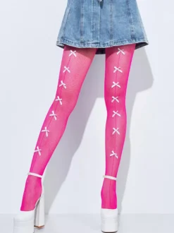 Collants Pour Femmes Bas Rose À Nœuds Sexy