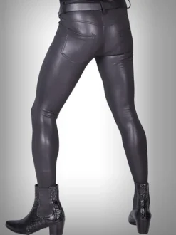 Collants pour hommes en cuir verni pour moto petites jambes vêtements de scène pantalons serrés