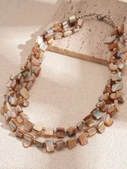 Collier coquillage chaîne à maillons irréguliers style européen 45-60 cm bijou décontracté pour adulte et fille.