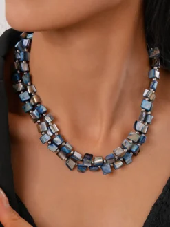 Collier coquillage chaîne à maillons irréguliers style européen 45-60 cm bijou décontracté pour adulte et fille.