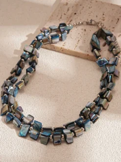 Collier coquillage chaîne à maillons irréguliers style européen 45-60 cm bijou décontracté pour adulte et fille.