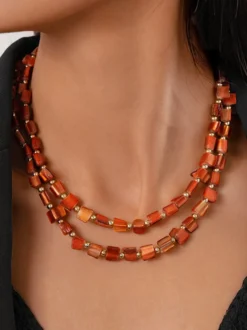 Collier coquillage chaîne à maillons irréguliers style européen 45-60 cm bijou décontracté pour adulte et fille.
