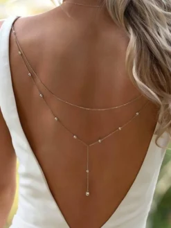 Collier de déclaration de mariage en argent avec strass bohème pour fille