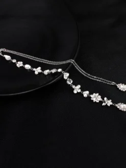 Collier pour mariée rhinestone argenté élégant