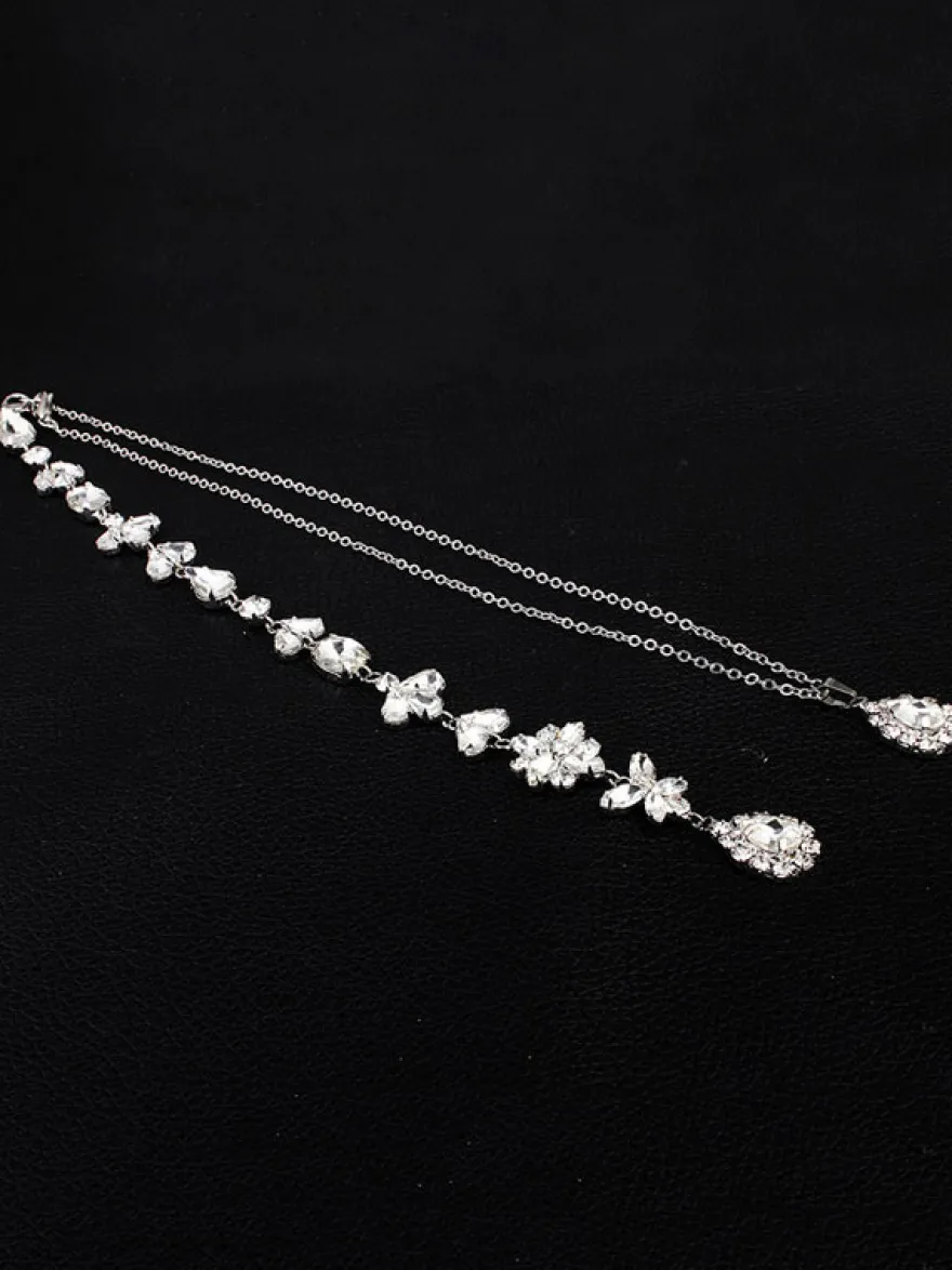 Collier pour mariée rhinestone argenté élégant