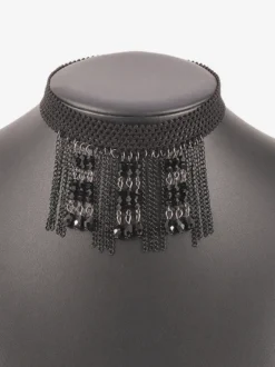 Collier Ras Du Cou En Dentelle Gothique Avec Pompon En Cristal Dentelle Femme Sexy