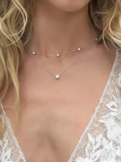 Colliers de mariage Collier de mariage en argent avec strass