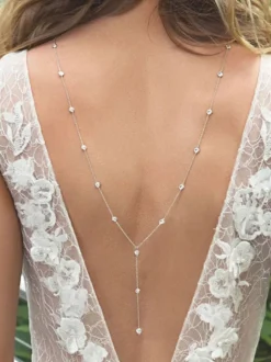 Colliers de mariage Collier de mariage en argent avec strass