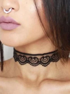 Colliers de mariage gothiques noirs Collier de mariage noir