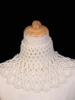Colliers de mariage Ivoire Ivoire Rond Brillant Chaîne superposée Imitation Perle 16 pouces sous Collier de mariage